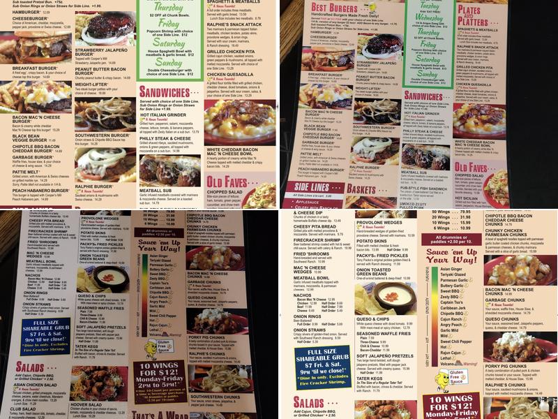 Ralphies Sports Eatery Menu