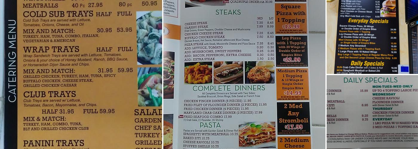 Pizza Empire - Federalsburg Menu