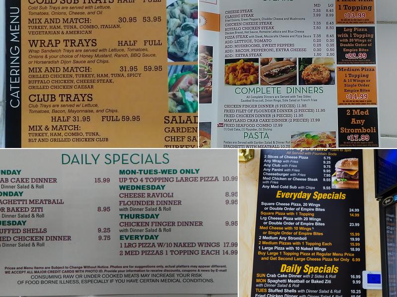 Pizza Empire - Federalsburg Menu