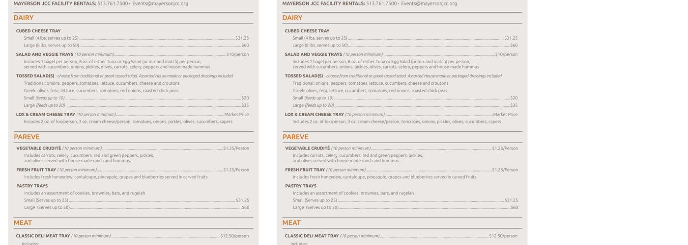 J Cafe Menu