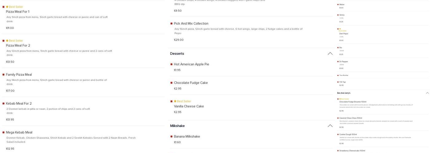 Caspian Pizza Bar Menu