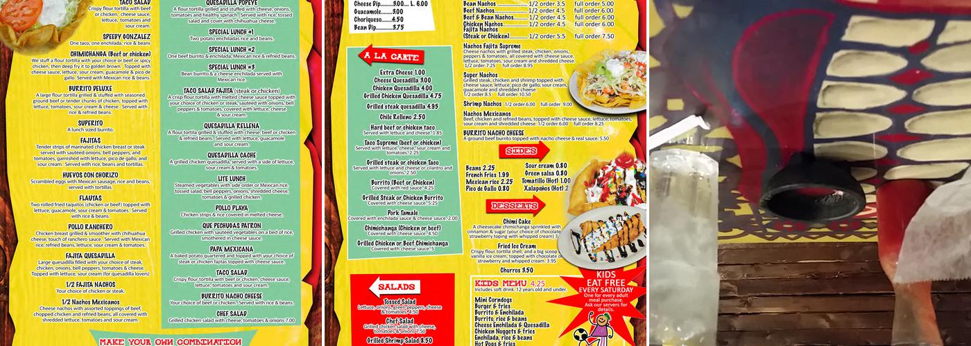 El Mexicano Menu