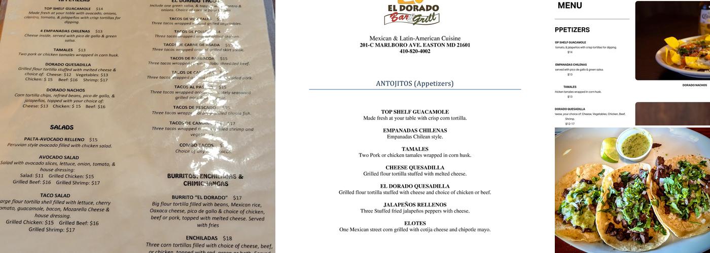 El Dorado Bar & Grill Menu