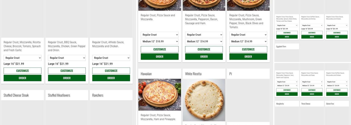Pizza Pi Menu