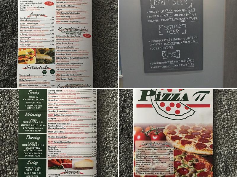 Pizza Pi Menu