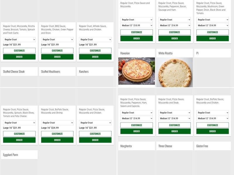 Pizza Pi Menu