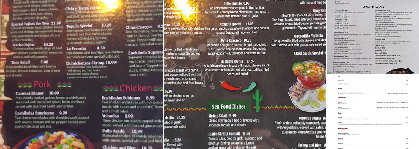 El Sabor Mexicano Menu