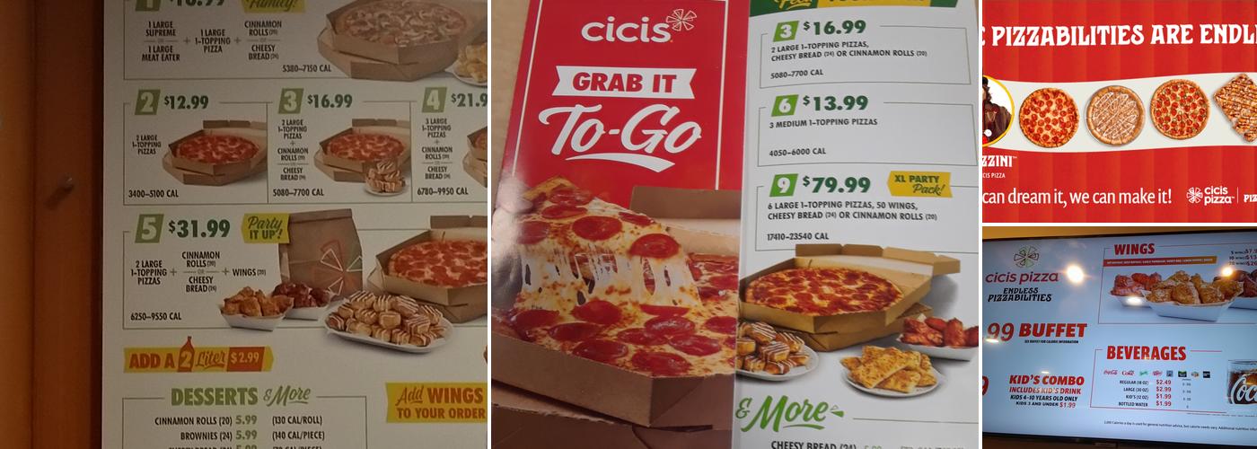 Cicis Pizza Menu