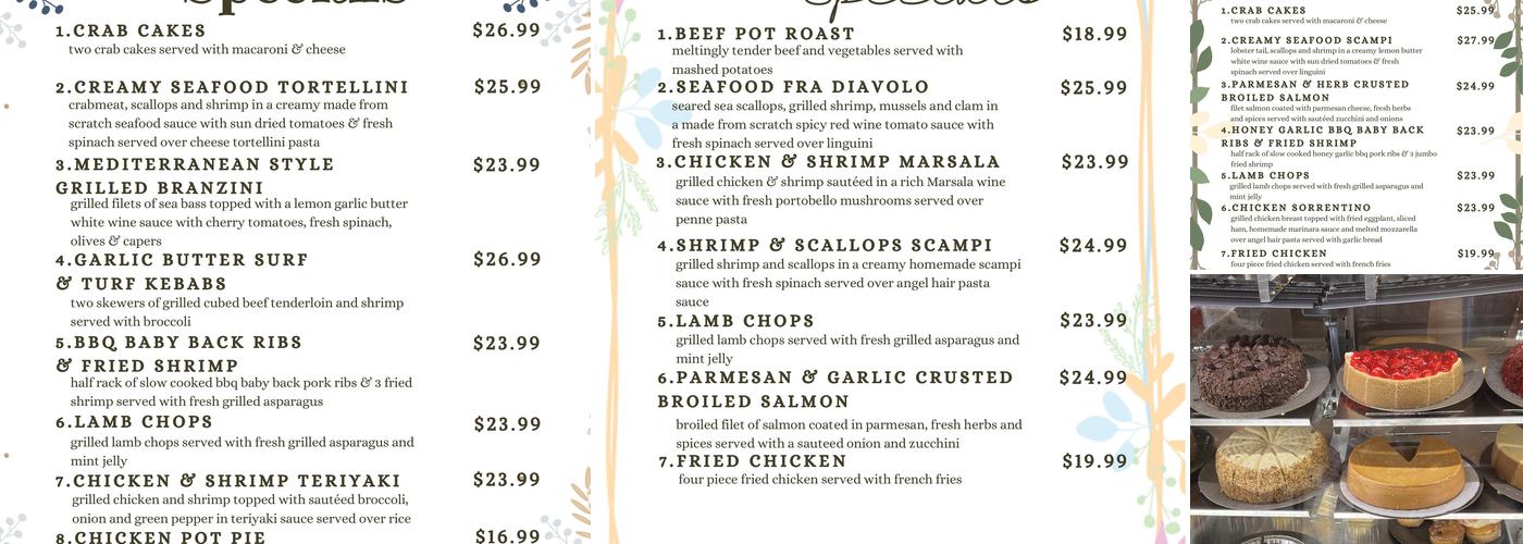 Long Neck Diner Menu