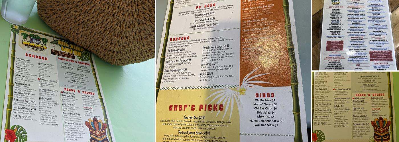 Zogg's Raw Bar & Grill Menu