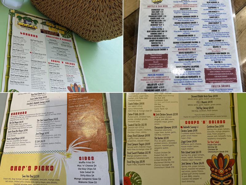 Zogg's Raw Bar & Grill Menu