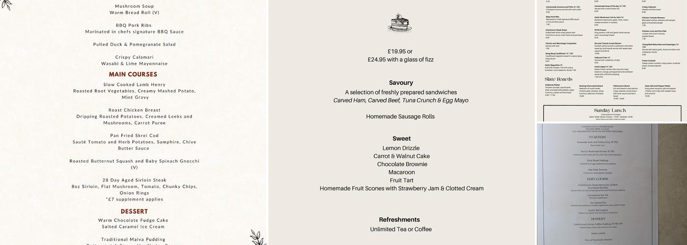 Oscars Restaurant Menu