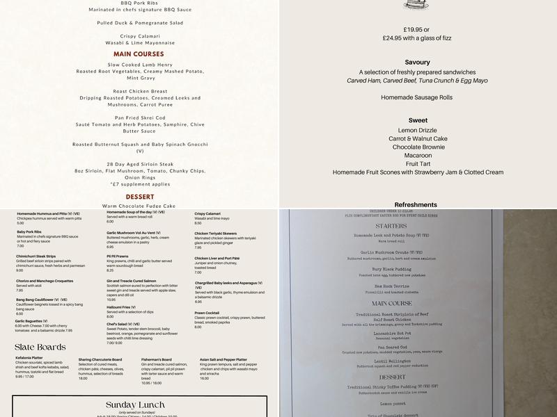Oscars Restaurant Menu