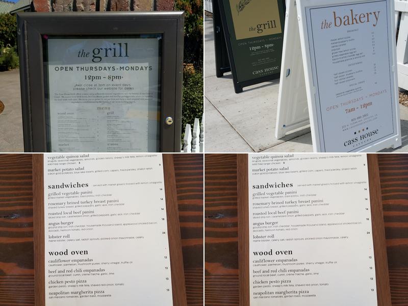 The Cass House Grill Menu