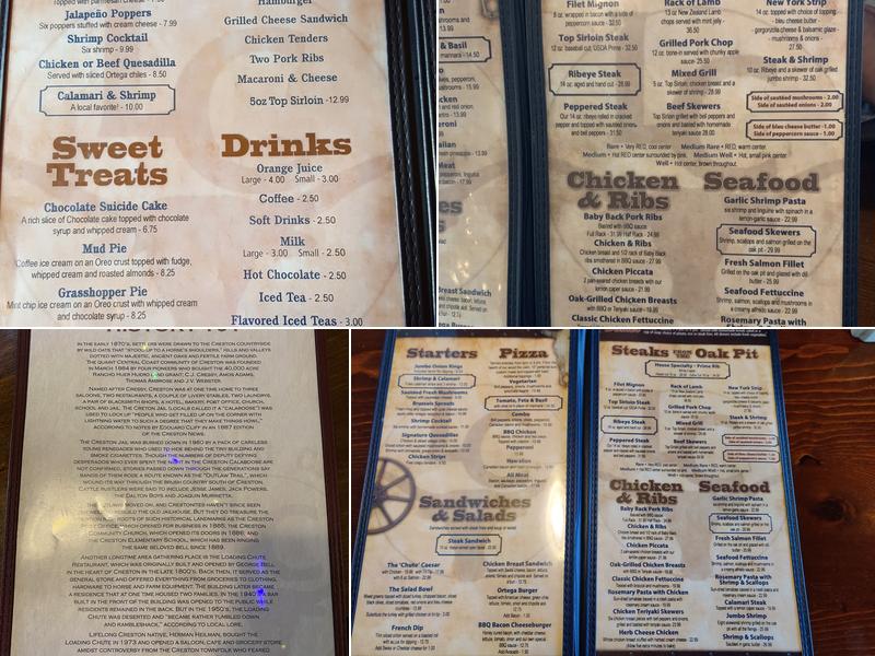 Loading Chute Restaurant and Barn Menu