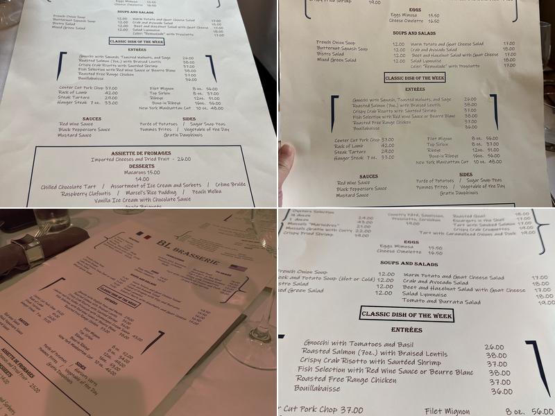 BL Brasserie (formerly Bistro Laurent) Menu