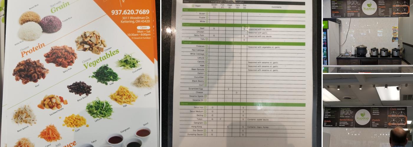 Kupbop Menu