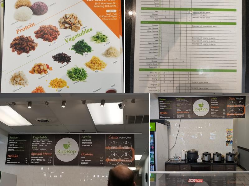 Kupbop Menu