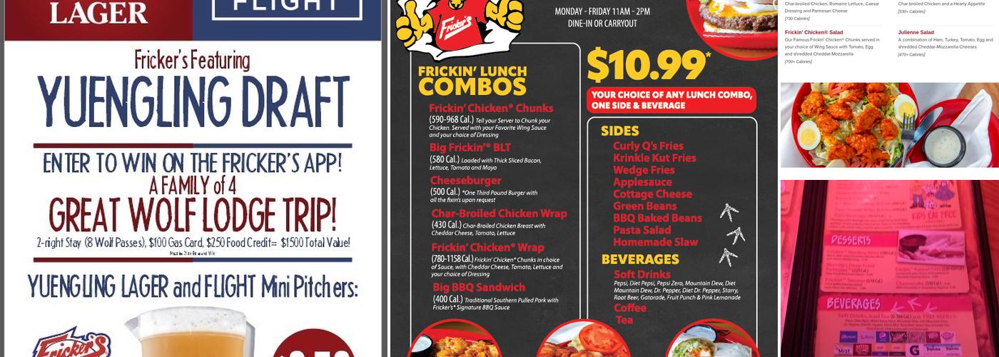 Fricker's Menu