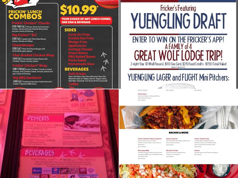 Fricker's Menu