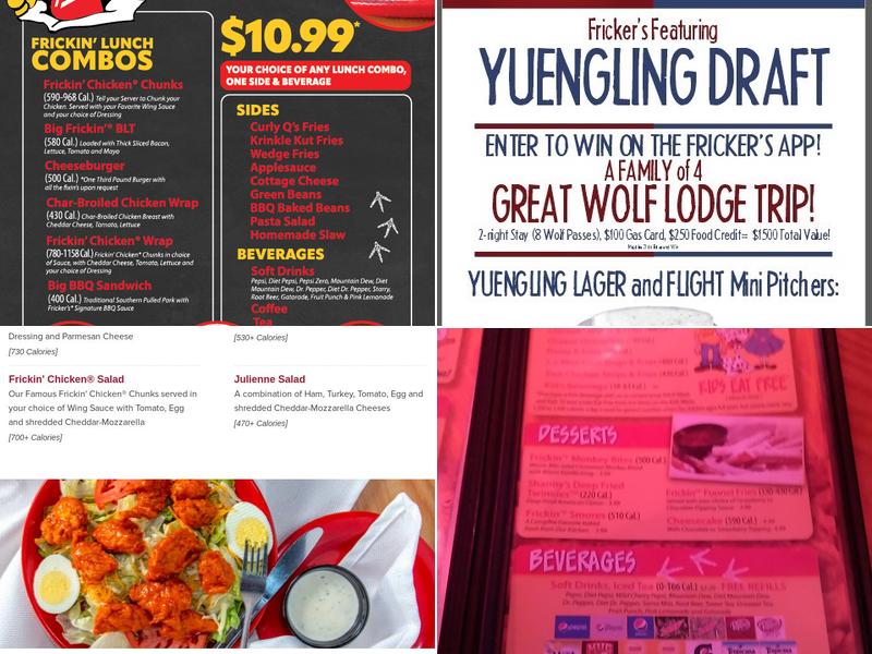 Fricker's Menu