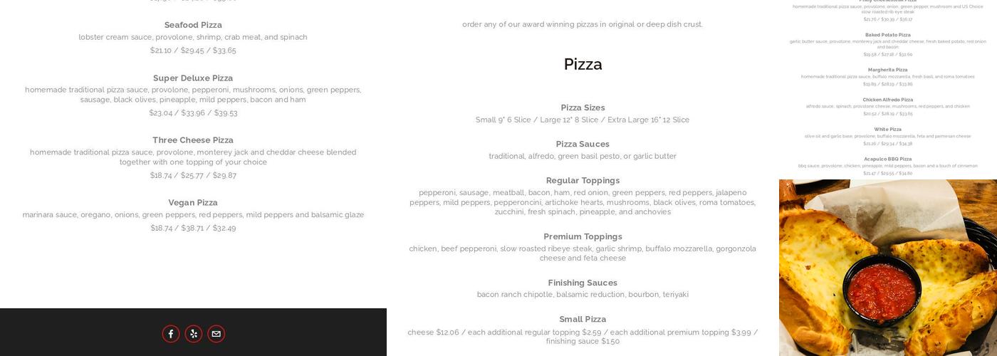 Angelo's Pizza Menu