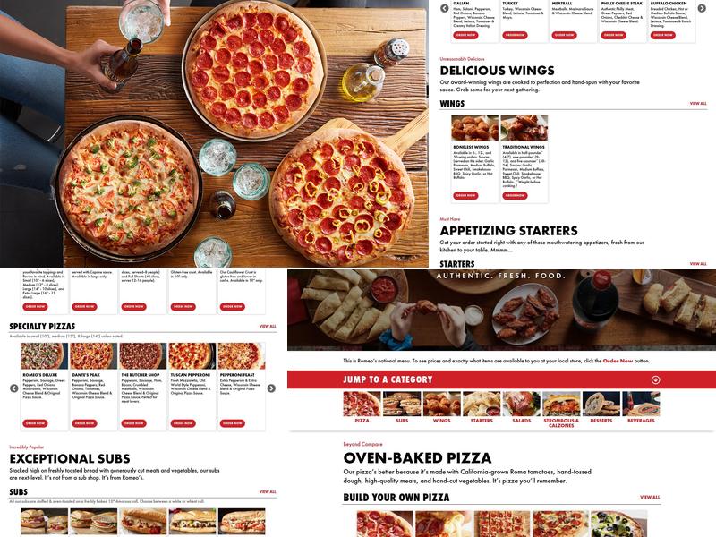 Romeo's Pizza Menu