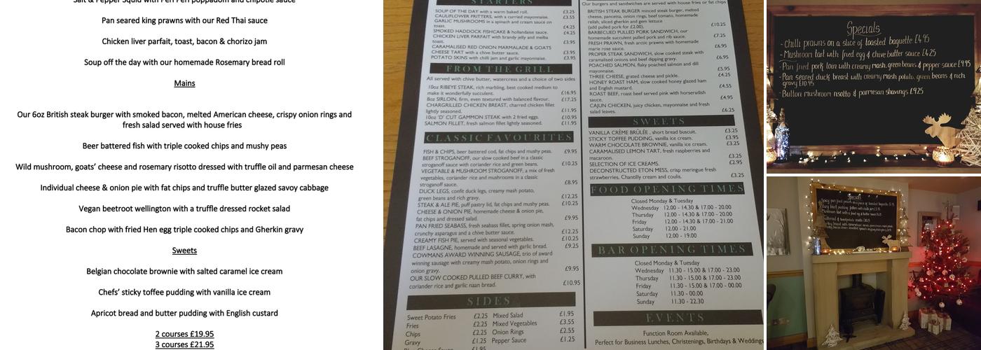 The Plough restaurant & bar Oswaldtwistle Menu