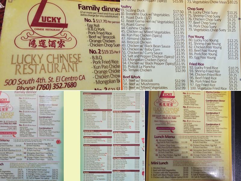 Lucky Chinese Restaurant Menu
