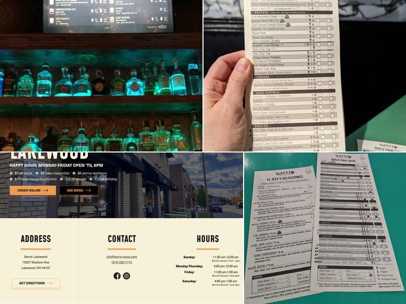 Barrio Lakewood Menu