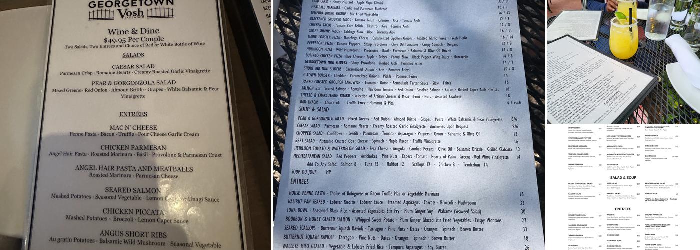 Georgetown | Vosh Menu