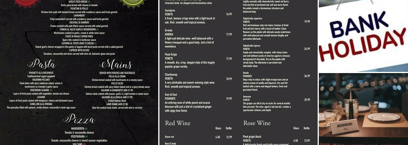 Siena Restaurant Menu