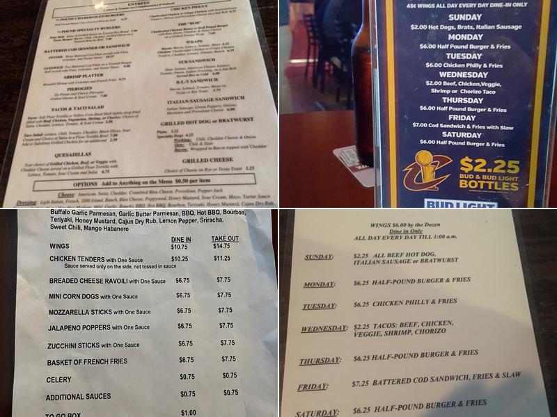 The Red Rose Cafe Menu