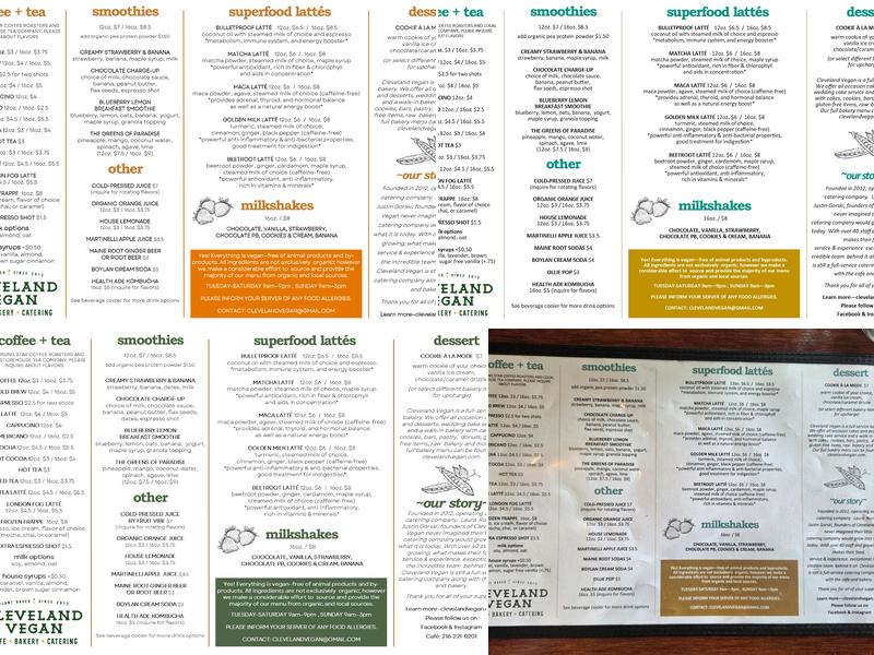 Cleveland Vegan Menu