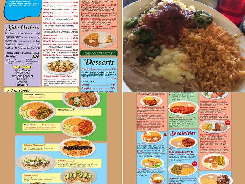 El Nopalito Menu