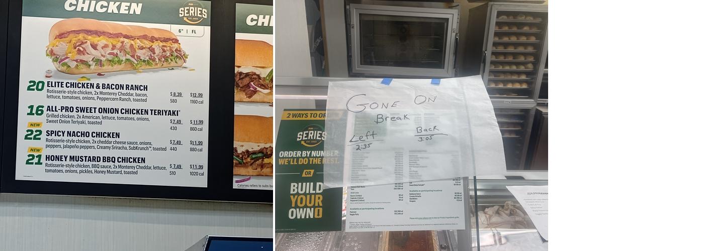 Subway Menu