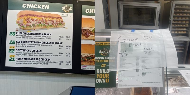 Subway Menu