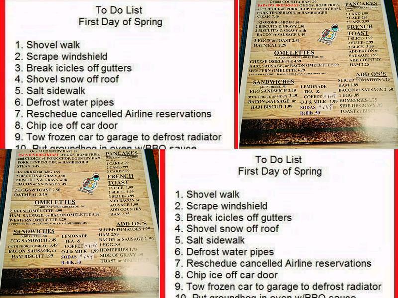 The Place To Be Menu