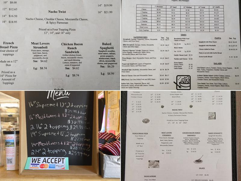 Papeno's Pizza in Marengo Menu