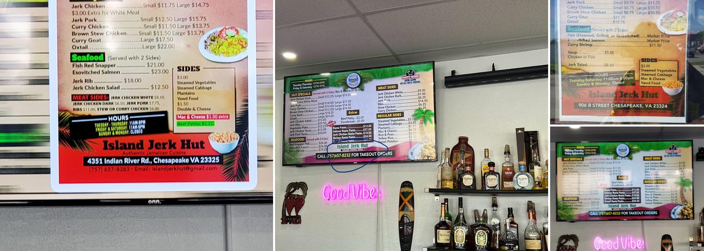 Island Jerk Hut Menu