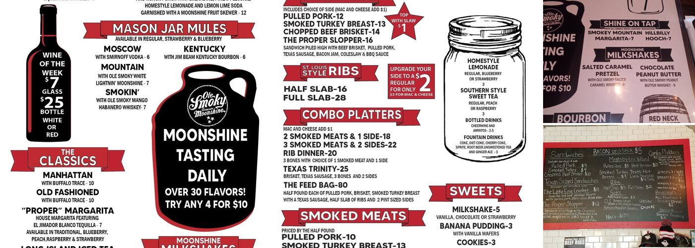 The Proper Pig Smokehouse Menu
