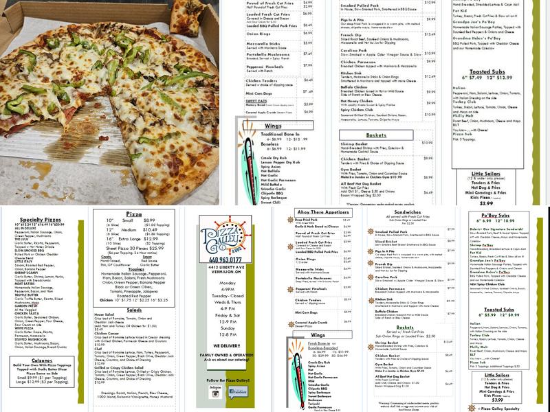 Pizza Galley Menu
