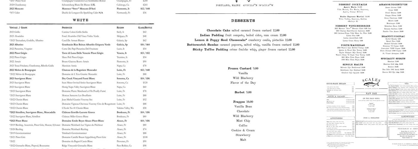 Scales Menu