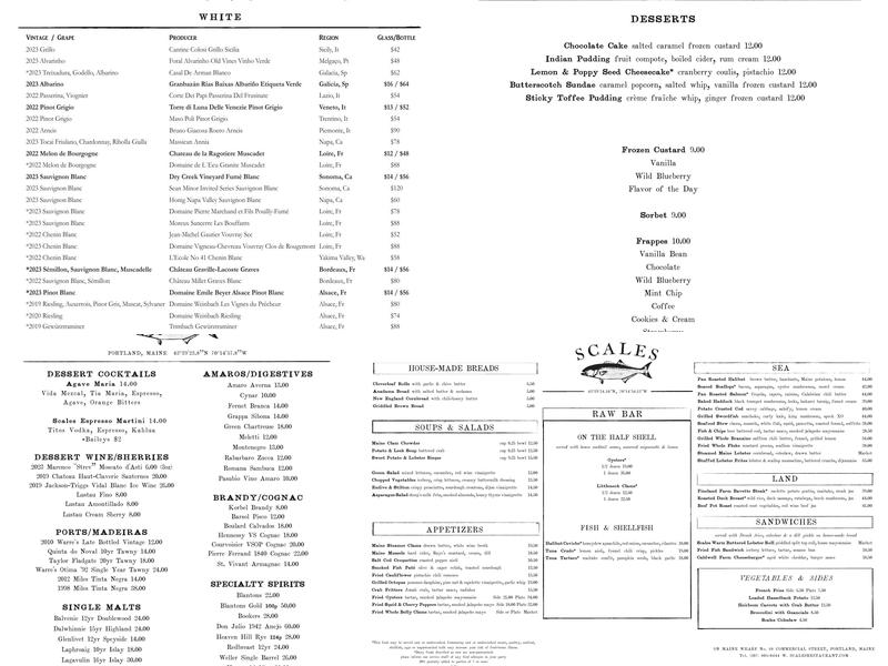 Scales Menu