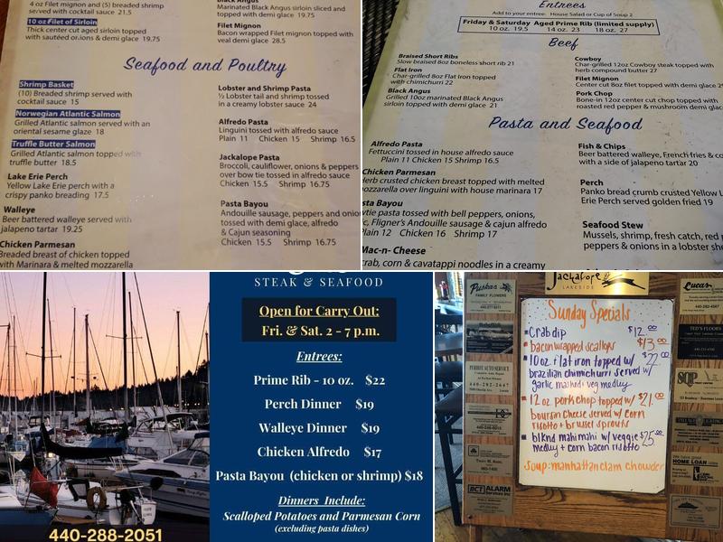 Jackalope Lakeside Menu
