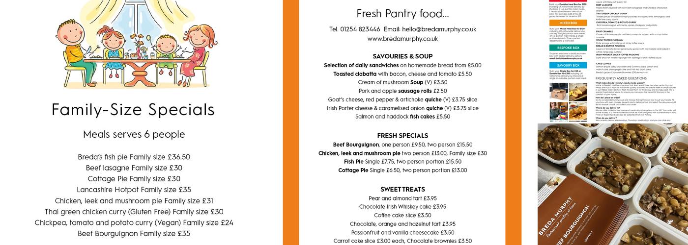 Breda Murphy Food Services Menu