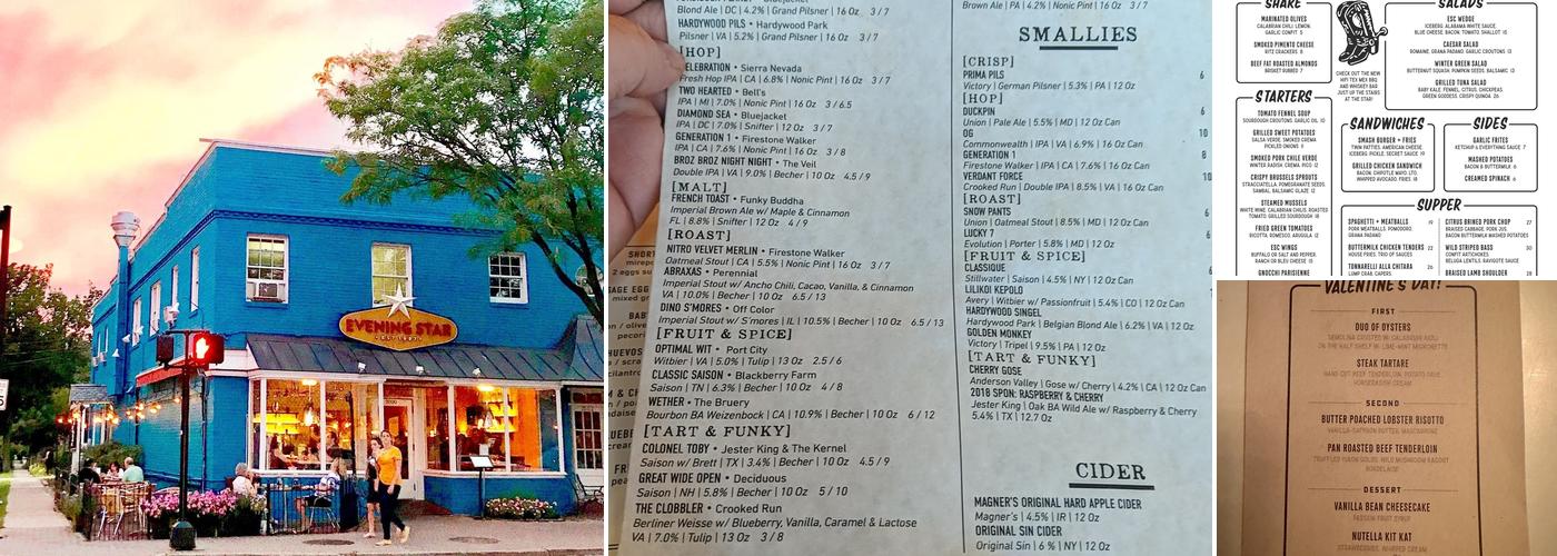 Evening Star Cafe Menu