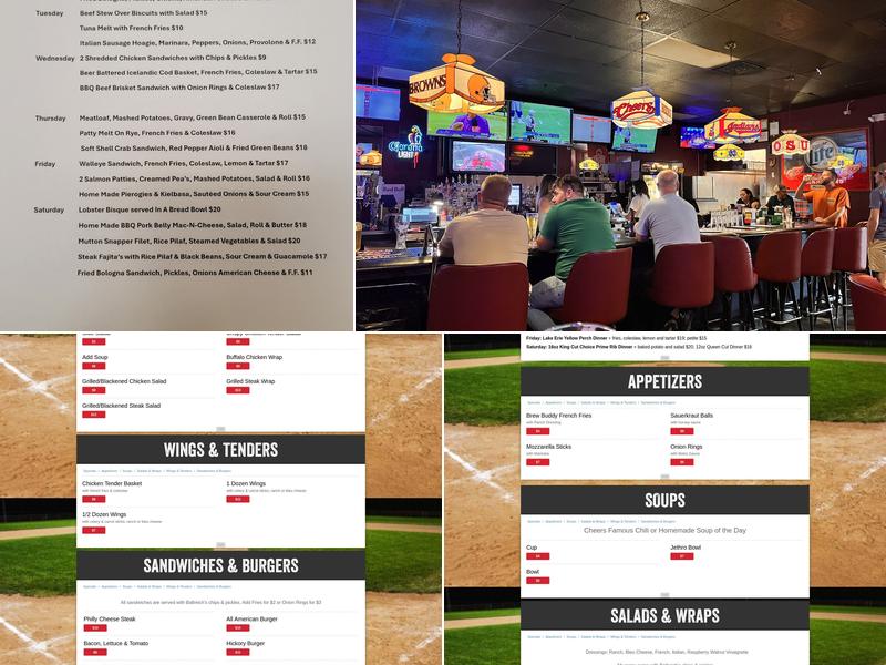 Cheers Sports Bar & Grill Menu