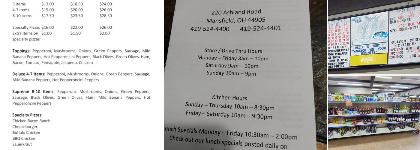 DESCHNER'S Menu