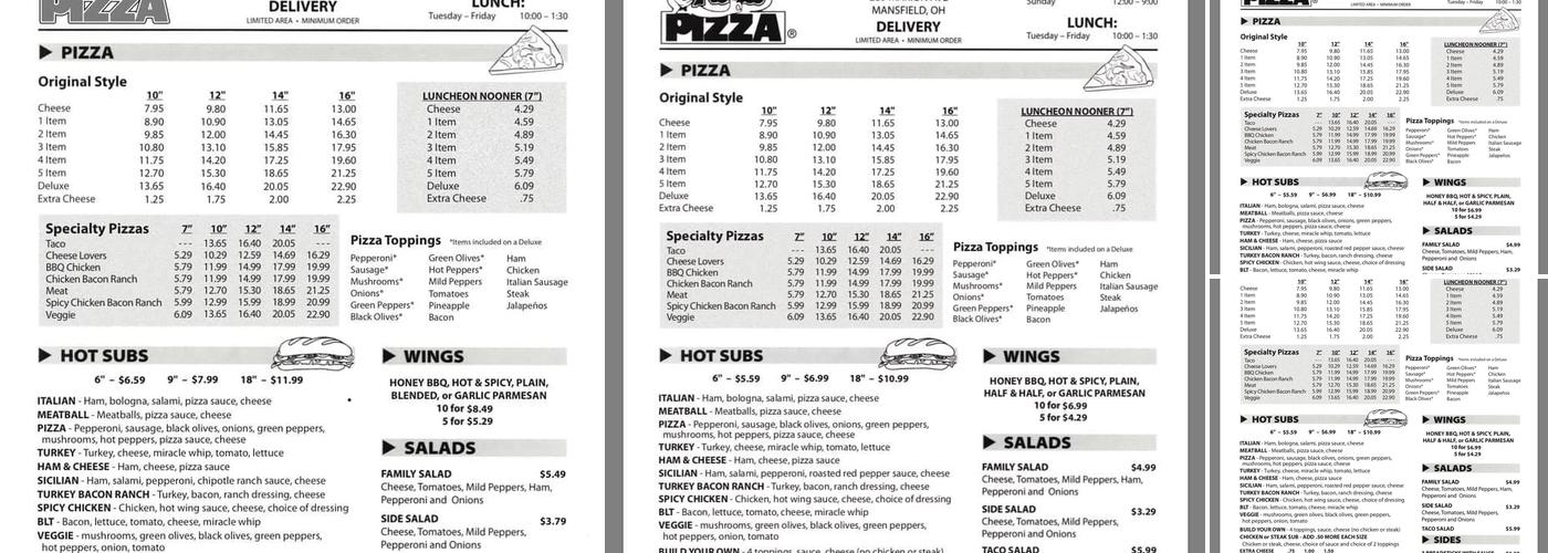 Besta Fasta Pizza Menu